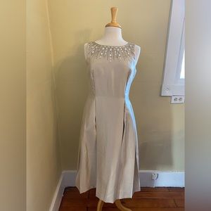 Tahari ASL Gold/Champagne Cocktail Dress